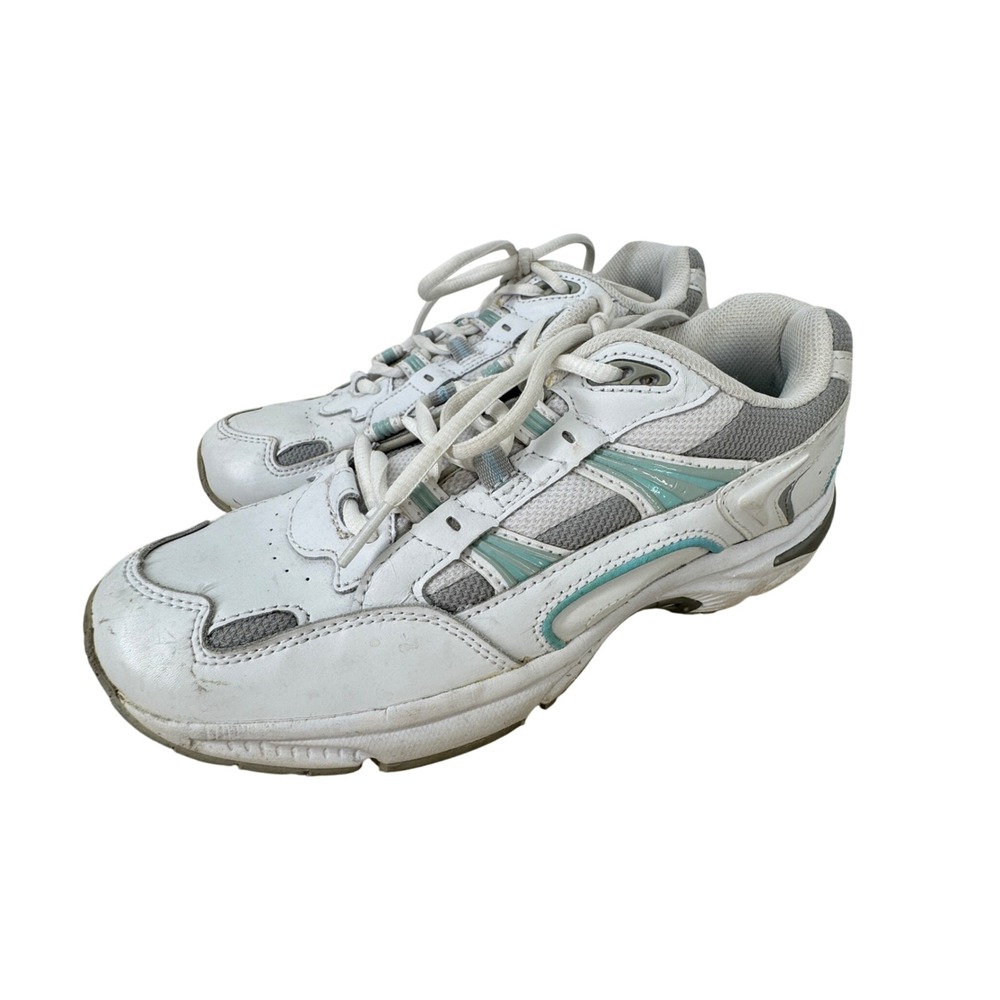 Vionic Walker Womens White Teal Leather Walking Shoes Sneakers RS:06-1313 7.5